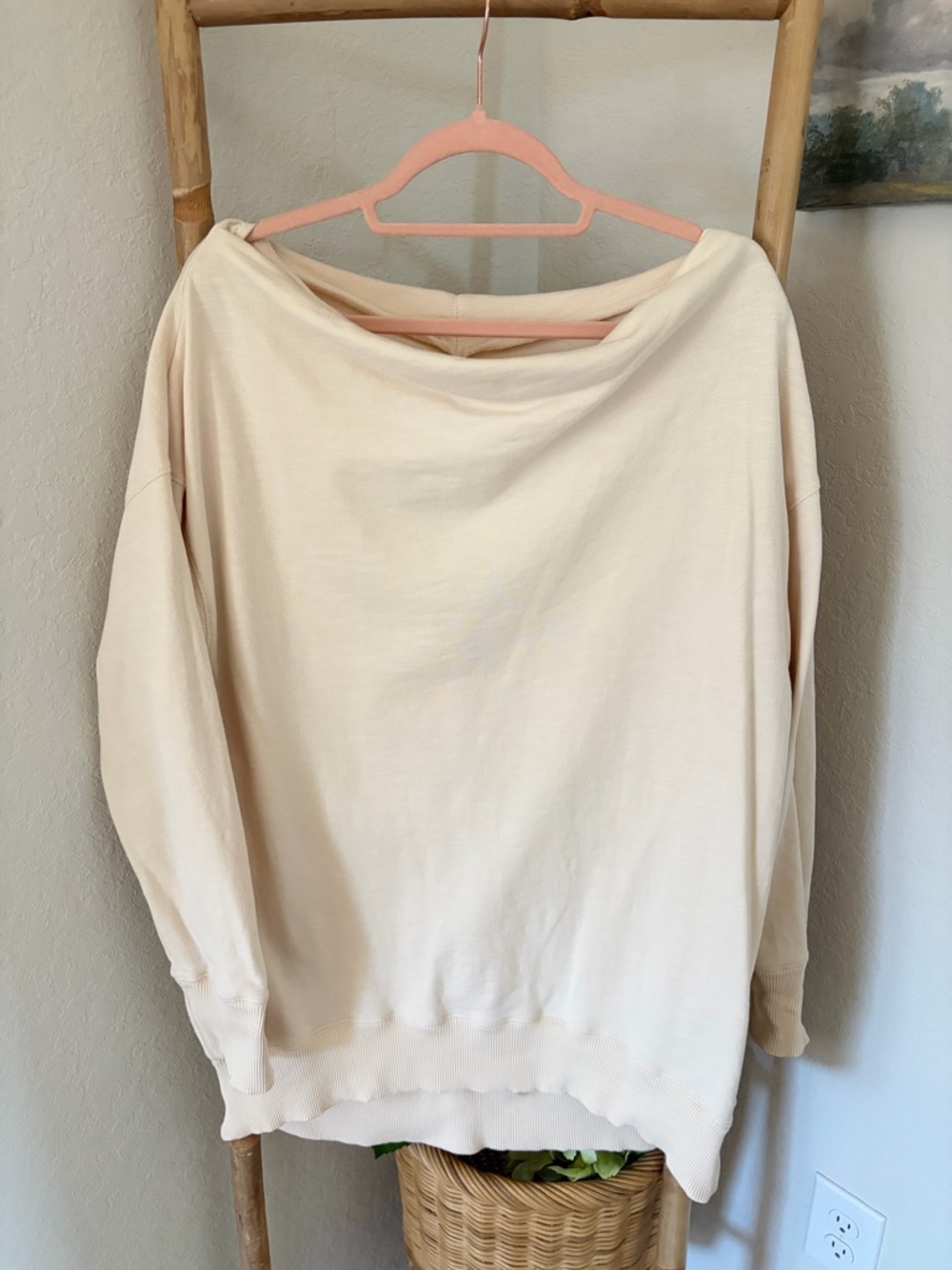 Anthropologie Pilcro Donna Sweater Womens Large Ivory Pullover Boatneck Boho